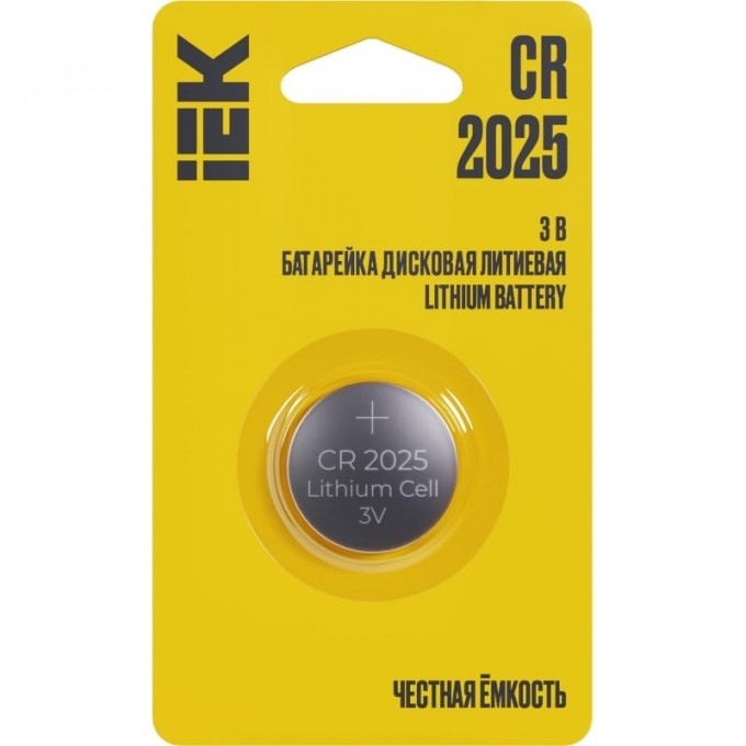 Элемент питания дисковый литиевый IEK CR2025 (блист.1шт) ABT-CR2025-OP-L01