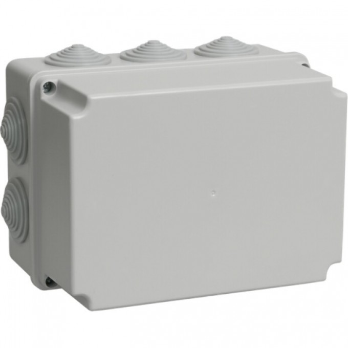 Коробка распаячная IEK КМ41246 для открытой проводки 190х140х120мм IP55 (RAL 7035, 10 гермовводов) - UKO10-190-140-120-K41-55