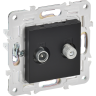 Розетка двойная TV+SAT IEK SKANDY SK-A13Bl черный SK-AF20-O-K02